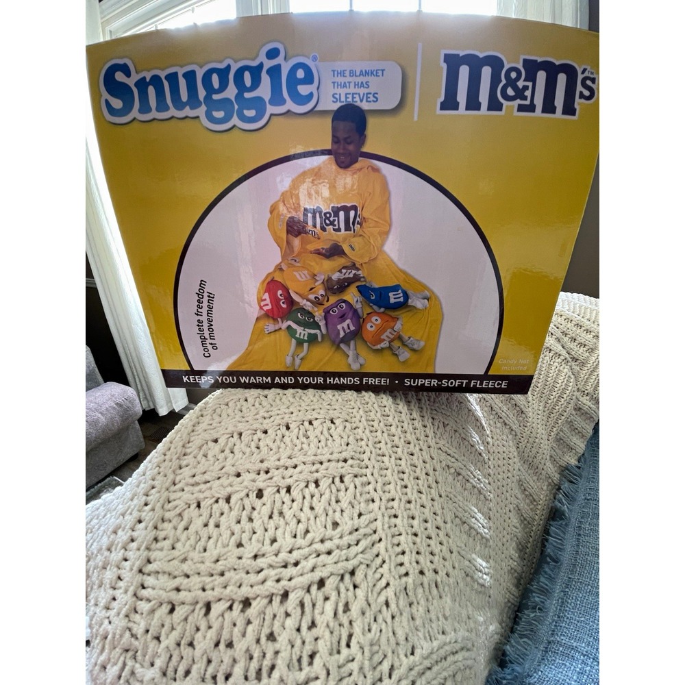 Snuggie M&M's Yellow Wearable Blanket with Sleeves, One Size Fits Most